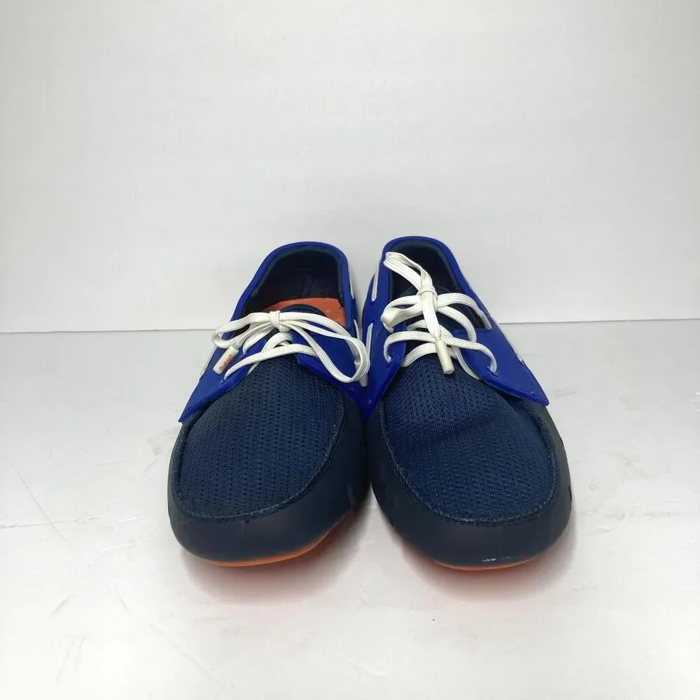 Swims Shoes Mens Size 9 Blue Orange Mesh Lace Up Loafers Water Resistant Comfort